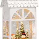 Extra Large Christmas Snow Globes, 12.4" Snowman Electric Light up Snow Globe Christmas, 8 Festive Songs 6 Hrs Timer Dual Power, White Musical Snowglobes Christmas Decorations Indoor Xmas Snowglobe