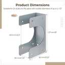 6 x Metal Stud Shoes for 2X Studs, Heavy Duty Stud Guards, 5" Height, 1.53" Width, Fits up to 2-1/2 Inch Pipes, Easy to Install with Hole Fixation, Ideal for Pipe Support (6)