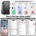 Defencase Compatible with iPhone 16 Case Wallet with RFID Blocking Card Holder for Women and Men, Fashion PU Leather Magnetic Snap Flip Zipper Strap Wallet Phone Case for iPhone 16 6.1", Black