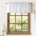 2 Pack Faux Linen Tassel Kitchen Valances for Windows Modern Farmhouse White Valance Curtains Topper Country Rustic Bathroom Small Window Treatment Boho Decor (54x15 inch, White Tassels)