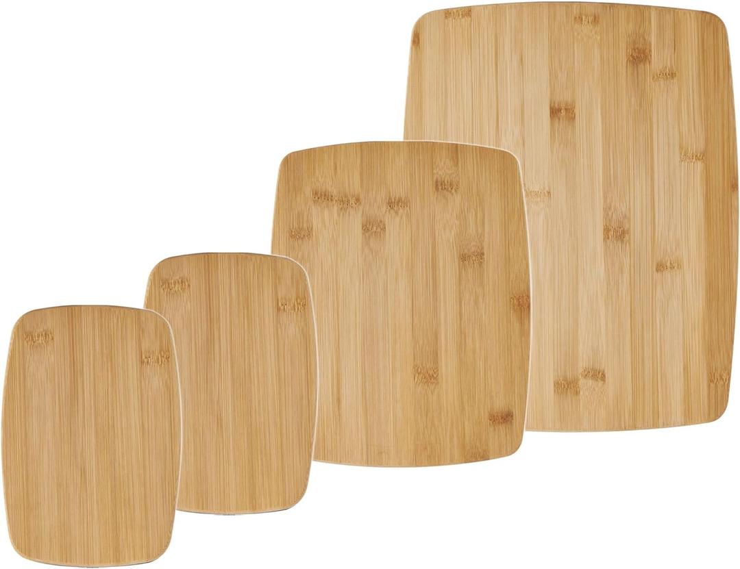 Farberware 4-Piece Reversible Bamboo Cutting And Charcuterie Board Set, Assorted Size