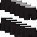 Hanes Men's Boxer Briefs, Cool Dri Moisture-Wicking Underwear, Cotton No-Ride-up for Men
 XXL Black 12 Pack