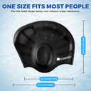 Swimming Cap - Silicone Swim Cap for Women & Men, Long Hair Swim Cap for Adults, Older Kids, Keep Hair Dry and Protect Ears