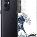 Unov Case Designed for OnePlus 9 Pro 5G, Crystal Clear Phone Case with [Anti-Slip Embossed Pattern], Shockproof Slim Protective [Anti-Yellowing TPU] Back Cover, Great Wave
