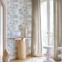 3 x Peel and Stick Wallpaper Floral Wall Paper Modern Contact Paper Boho Bedroom Bathroom Wallpaper Peel and Stick Blue and White Removable Self-Adhesive Wall Decor Vinyl Roll 17.3" x 118"