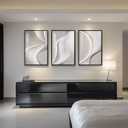 Large Framed Modern Abstract Wall Art, 3 Piece Minimalist Bright Style Prints Paintings Artwork for Walls, Silver Gray Contemporary Luxury Pictures for Living Room Hallway Office Wall Decor Total 30x60 In