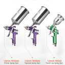 VEVOR 3-Piece Air Spray Gun Kit, Professional Auto Paint Spray Gun Set with 3 Nozzles (1/1.4/1.8mm), 3 Cups & Air Regulator, Gravity Feed Automotive Paint Sprayer for Primer, Topcoat & Touch-Up