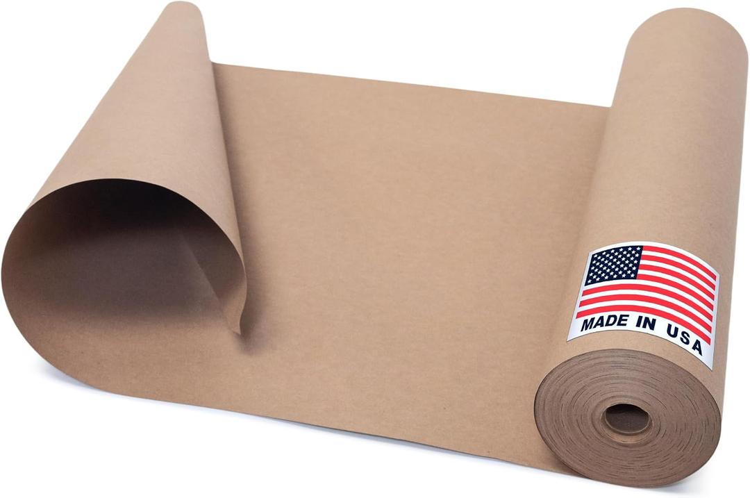 Floor Protection Natural Brown Rosin Paper 18" x 166 ft | USA-Made 7 Mil Heavy-Duty Builders Paper for Painting, Construction, Hardwood Floor Cover from Paint, Dust, Traffic