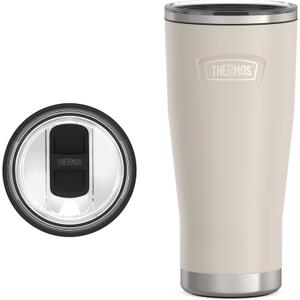 THERMOS ICON SERIES, Stainless Steel Cold Tumbler with Slide Lock, 24 Ounce, Sandstone
