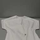 Cicy Bell Womens Trendy V Neck Tops Shirts Short Sleeve Button Down Slim Waist Summer Blouses (Small, White)