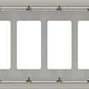 Metal Wall Plate for Electrical Outlets, Decorative Brushed Nickel Switch Plates Outlet Cover, Light Switch Cover Plate, 4-Gang Wall Plates (Quad Decorator, 1 Pack)