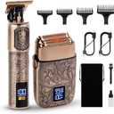 Ufree Foil Shavers Electric Razor for Men, Beard Trimmer Grooming Shaving Kit, Hair Trimmer, Cordless Head Shavers for Bald Men Barber Clippers, Birthday Gifts for Him (Bronze)