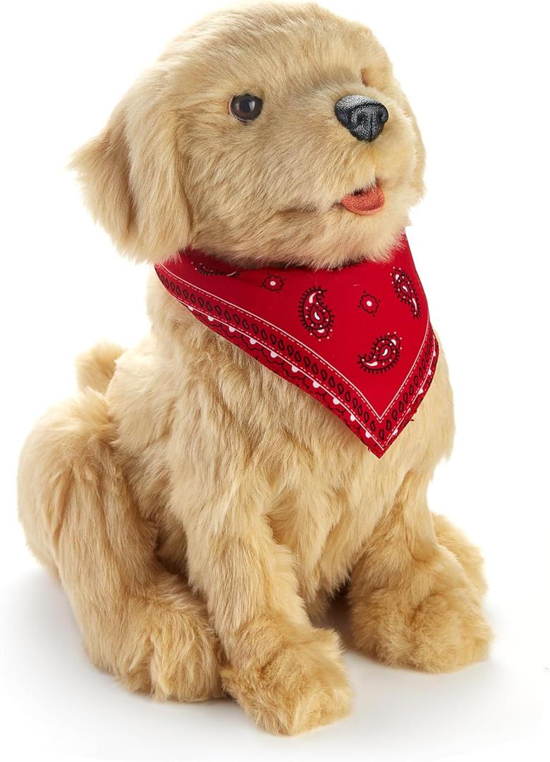 JOY FOR ALL Ageless Innovation Companion Pet for Seniors - Lifelike Animatronic Dog - Realistic Soft-Touch Coat & Heartbeat - Therapy Stuffed Animal - Toy for Alzheimer's & Dementia - Golden Pup (Brown)