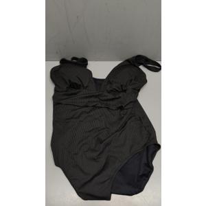 Eomenie Women's One Piece Swimsuit Ribbed Tummy Control Bathing Suit V Neck Slimming 1 Piece Swimwear.XL