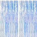 Colorfast FOIL Fringe Curtain Backdrop for Birthday, Graduation Celebration, Bachelorette, Valentines Party Celebration, Event Decoration (Color may vary,) Pack of 2