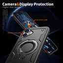 2 x 360 Spin Magnetic Kickstand Case for iPhone 16 Plus [Compatible with MagSafe] [Sturdy & Versatile Stand] Military-Grade Drop Protection Anti-Fingerprint Anti-Scratch, Black
