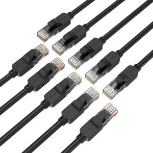 Cat 6 Ethernet Cable 1.5 ft, Indoor/Outdoor High Speed 10Gbps Internet Cable, Black RJ45 LAN Patch Cables, Ethernet Cord Suitable for Games, Computers, Televisions, Routers, Printers (10Pack)