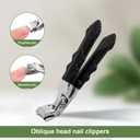 Nail Clippers for Seniors, Nail Clipper Nail File Set Wide Jaw Opening Nail Clippers Angled Head Fingernail Clippers Curved Toenail Toe Nail Cutter Gift for Thick Nails Men Women