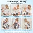 Bear Baby Carrier, 6-in-1 Baby Carrier Newborn to Toddler with Hip Seat (Ergonomic M Position) for 3-36 Month/ 7-44lbs Baby, Adjustable Size for Enhanced Lumbar Support, Perfect for On-the-go