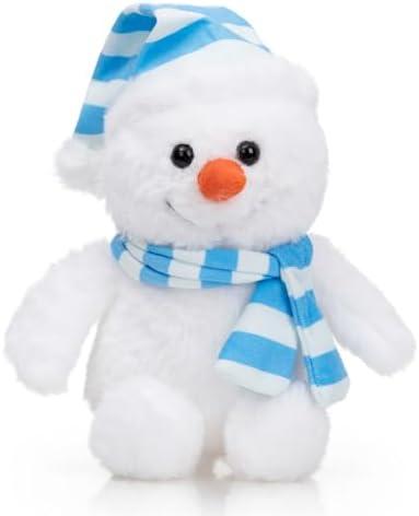 WENMOTDY Snowman Stuffed Animal Christmas Plush Toy for Family and Kids Grandchildren Lovely Cute Doll 10 inch