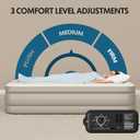 Simpli Comfy Queen Air Mattress with Built-in Patented Constant Comfort Dual Pump, 18" Raised Blow-up Inflatable Mattress, Three Adjustable Firmness Settings, Self-Monitoring Air Retention System