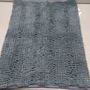 H.VERSAILTEX Bath Rug Non Slip Chenille Striped 17" x 24" Absorbent Soft Shaggy Washable Dry Fast Bath Mat - Stone Blue