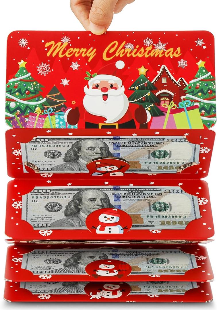 Christmas Money Holders for Cash, Money Christmas Cards with Envelopes, Surprise Christmas Gifts for Kids Teen Girls Boys Women Men Mom Dad
