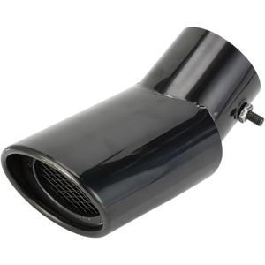 1 Pc Curved Slant Cut Exhaust Tip 2.9" Inlet 4.0" Outlet 6.9" Length Tailpipe Universal Car Bolt on Stainless Steel Black Rear