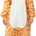 CWDGAGANB Adult Orange Cat Costume Ginger Cat Onesie Pajamas Halloween Costumes Cosplay Sleepwear for Women Men 2XL