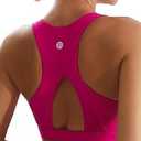 RUNNING GIRL Sports Bra for Women, High Impact Large Bust Padded Sports Bra Fitness Workout Running Yoga Tank Tops(WX2827 Bright Pink S)