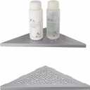 WELLUP Brushed Nickel 10 Corner Shower Shelf Bathroom Shower Shelves, 2 Pack Triangular 304 Stainless Steel Shower Corner Shelf for Tiled Walls, No Drilling