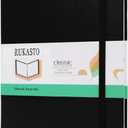 Hardcover Notebook Blank Journal Sketchbook for Drawing, Medium 5.5 by 8.4 Inch, 100 GSM Thick Paper (Black, Plain)