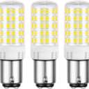 BA15D LED Bulb, 50W Equivalent, 120 Volt, Daylight 6000K, Dimmable, Double Contact Bayonet Base, 5W 600 Lumen, 5-Pack