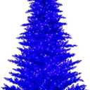 Vickerman 2' x 20" Blue Artificial Pre-Lit Christmas Tree with 50 White LED Lights and Plastic Tree Stand