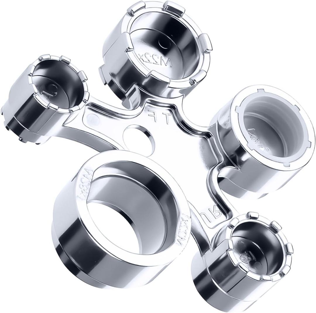 UCDETD Metal 13 in 1 Faucet Aerator Removal Tool, Faucet Aerator Key Wrench, for Hidden Threaded TF, TJ, TT, JR, STD and Cut Side/Round Aerator with Housing M16 M18 M20 M22 M24 M28 (Polished Chrome)