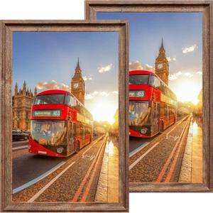 24x36 Picture Frames Poster Frames Set of 2, Wall Hanging 24x36 Poster Frame Vintage Brown, 24x36-2 Pack