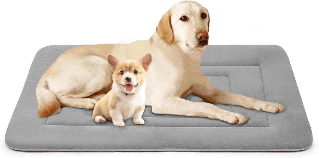 Dog Bed Soft Dog Crate Bed Pad Mat, 48 in Non Slip Bottom Washable Beds for Extra Large Dogs, Pet Bed Mattress Kennel Pad, Clay Gray (48.0"L x 30.0"W x 1.2"Th)