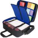 USA Gear XL MTG Bag Fits Magic the Gathering Deck Boxes, Playmats, Pokemon, Yugioh Cards & More TCG Accessories - TCG Storage Bag with Shoulder Straps, Customizable Interior, Weather Resistant (Blue) (Large)