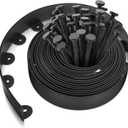 Landscape Edging Border 1.5 Inch Tall 20 FT with 20 PCS Spikes, Garden Borders Without Digging, Plastic Lawn Edgings for Landscaping, Flower Beds, and Yard,
