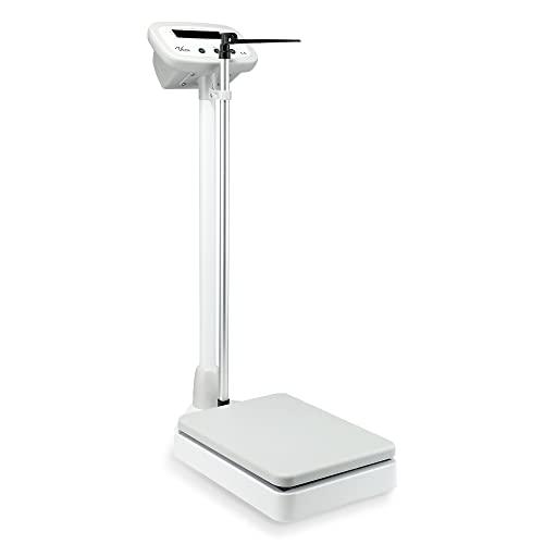 AdirMed Digital Physician Scale with Mechanical Height Rod - Eye-Level Measuring Station for Body Weight, Height & BMI - Ideal for Gyms, Medical Facilities & Rehabilitation Centers
