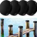 Landical 4 Pcs Marine Dock Piling Cap Protective Dock Post Caps Boat Pylon Edge Dock Pole Caps, Flat Top Design (8 x 8 x 1.77 Inch, Black)