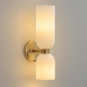 Mid Century Bathroom Wall Sconce: Modern Indoor Milk Glass Vanity Sconces, 1 Pack