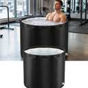 Portable Bathtub for Adults 31.5"x26" Foldable Ice Bath Tub for Shower Bathroom Collapsible Cold Plunge Bathtub