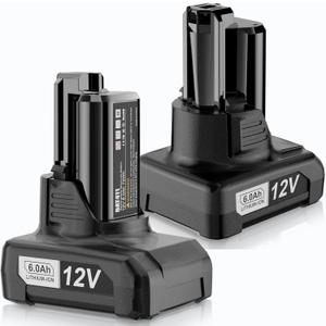 Upgrade2Pack 6.0Ah Replace Battery for Bosch 12V Batteries BAT414 Compatible with Bosch 12V max Lithium-Ion Tools and Chargers for Bosch 12 Volt Battery BAT420 GBA12V30 BAT411 BAT411A BAT412 BAT413