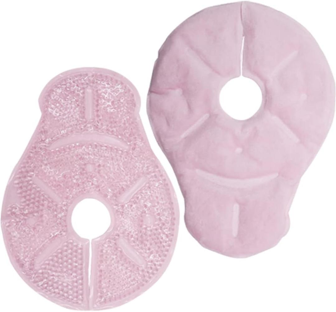 2 x The Breastfeeding Essentials for Nursing Mothers,Soothing Breast Gel Pads,Hot or Cold Gel Packs for Breastfeeding & Pumping, 2 Breast Ice Packs for Breast Augmentation Post Surgery Pain Relief (Pink)