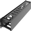 QiaoYoubang 2U Disassembled Plastic Horizontal Rack Mount Cable Management Organizer 12 Slots 19" Rack Mount (2U440)