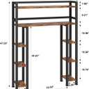 Homeiju Over The Toilet Storage Cabinet with Toilet Paper Holder Stand, 35.5'' Wide Freestanding Bathroom Organizer Space-Saving Toilet Rack for Bathroom, Restroom, Laundry, Rustic Brown, Large