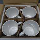 LE TAUCI Coffee Mugs 18 oz,Ceramic Mug Set, Coffee Cups for Latte, Hot Tea, Cappuccino, Mocha, Cocoa, Dishwasher Safe, Suit For Housewarming Wedding- 3.8 inch, Set of 4, Arctic White (Full 18 oz (Normal 17 oz))