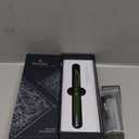 JH10 Press Fountain Pen Fine Nib with Velvet bag, Retractable Blue Metal Ink Pen with Converter Writing (Sea Pine Green-F nib)