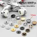 100 Sets Snaps for Fabric, MIFOLEU Metal Snaps Buttons with Fastener Pliers Press Tool Kit Perfect for DIY Crafts Clothes Hats and Sewing, Snap Button Fasteners Kit for Clothing Sewing(9.5mm/400 PCS)